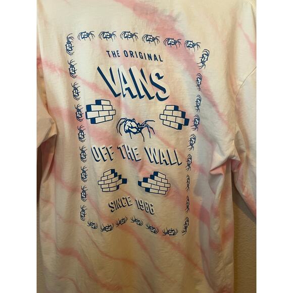 VANS MENS LONG SLEEVE CREW NECK TSHIRT PINK BLUE SND WHITE SIZE M - Picture 10 of 11